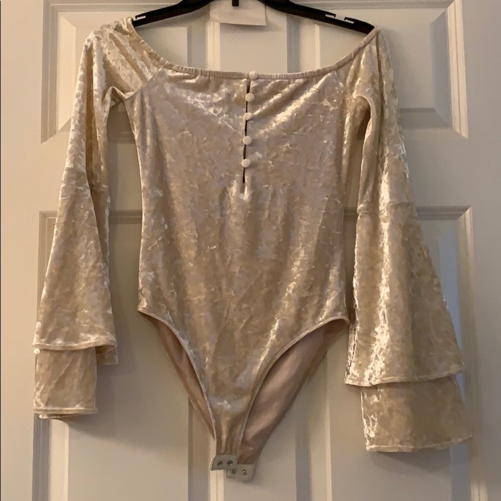 House of Harlow Velvet Bodysuit